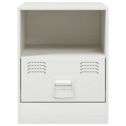 Berkfield Bedside Cabinet White 34.5X39X44 Cm Steel - thumbnail 6