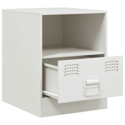 Berkfield Bedside Cabinet White 34.5X39X44 Cm Steel - thumbnail 8