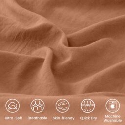 Bedlooms Peach Cotton Duvet Cover Set, Breathable & Anti-Allergic Bedding Pack, Super King 260X220Cm - thumbnail 4
