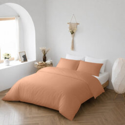 Bedlooms Peach Cotton Duvet Cover Set, Breathable & Anti-Allergic Bedding Pack, Super King 260X220Cm - thumbnail 7