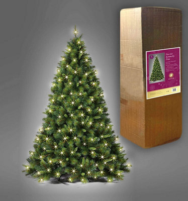 Shatchi 7Ft Pre-Lit Kentucky Pine Luxurious Artificial Green Christmas Tree - image 1