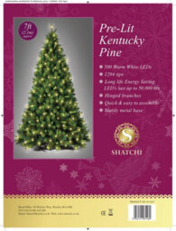 Shatchi 7Ft Pre-Lit Kentucky Pine Luxurious Artificial Green Christmas Tree - thumbnail 7