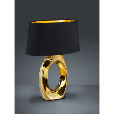 Luminosa Lighting Luminosa Taba Modern Table Lamp With Oval Shade Gold - Uk Stock