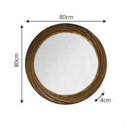 Melody Maison Large Antique Gold Round Swirl Mirror - 80Cm X 80Cm - thumbnail 6