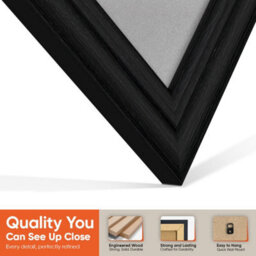 "AK Frames 25X17"" Black Classic Vinyl Record Frame With Silver Mount For 12 Inch Lp Cover & Disc - Overlapped Design" - thumbnail 3
