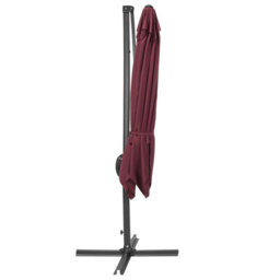 Wyld And Coco Garden Sun Parasol Burgundy Canopy Black Steel Cantilever 235Cm Crank - thumbnail 6