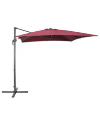 Wyld And Coco Garden Sun Parasol Burgundy Canopy Black Steel Cantilever 235Cm Crank - thumbnail 3