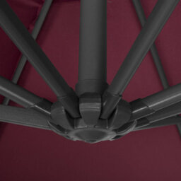 Wyld And Coco Garden Sun Parasol Burgundy Canopy Black Steel Cantilever 235Cm Crank - thumbnail 8