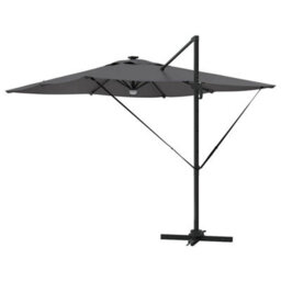 Berkfield Modern Roma Parasol With Led Strip Lights Anthracite Aluminium - thumbnail 8