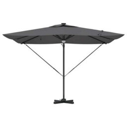 Berkfield Modern Roma Parasol With Led Strip Lights Anthracite Aluminium - thumbnail 6