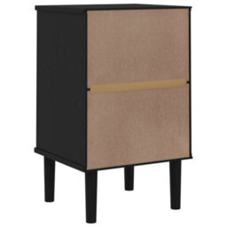 Berkfield Bedside Cabinet Senja Rattan Look Black 40X35X65 Cm Solid Wood Pine - thumbnail 8