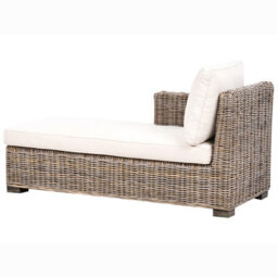 Beliani Garden Corner Sofa 3 Seater Valletri Right Hand Rattan Grey - thumbnail 7