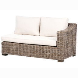Beliani Garden Corner Sofa 3 Seater Valletri Right Hand Rattan Grey - thumbnail 8