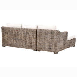 Beliani Garden Corner Sofa 3 Seater Valletri Right Hand Rattan Grey - thumbnail 5