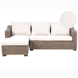 Beliani Garden Corner Sofa 3 Seater Valletri Right Hand Rattan Grey - thumbnail 1