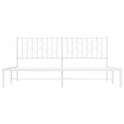 Berkfield Metal Bed Frame Without Mattress With Headboard White 183X213Cm - thumbnail 5