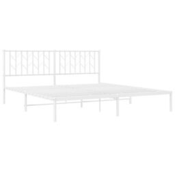 Berkfield Metal Bed Frame Without Mattress With Headboard White 183X213Cm - thumbnail 4