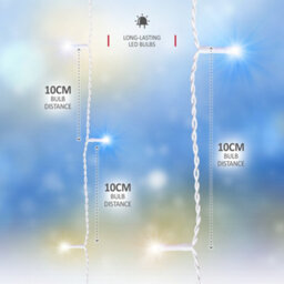 NETTA 1000 Led Icicle Lights 30M Indoor/outdoor Christmas Lights With White Cable - Warm & Cool White - thumbnail 3