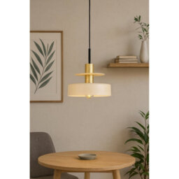 Luminosa Lighting Luminosa Solea Dome Pendant Ceiling Light Beige, Gold 1X E27 - thumbnail 2