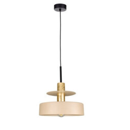 Luminosa Lighting Luminosa Solea Dome Pendant Ceiling Light Beige, Gold 1X E27 - thumbnail 1