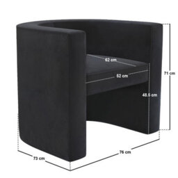 Solace+Co Leela Modern Grey Velvet Armchair - thumbnail 8