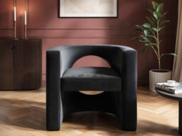 Solace+Co Leela Modern Grey Velvet Armchair - thumbnail 1