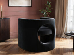 Solace+Co Leela Modern Grey Velvet Armchair - thumbnail 3