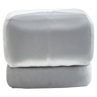 Premier Housewares Interiors By Premier Grey Velvet Stool, Plush Round Velvet Seat On Gold Metal Legs, Compact Ottoman Footstool For Living Room - image 1