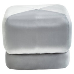 Premier Housewares Interiors By Premier Grey Velvet Stool, Plush Round Velvet Seat On Gold Metal Legs, Compact Ottoman Footstool For Living Room - thumbnail 2