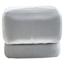 Premier Housewares Interiors By Premier Grey Velvet Stool, Plush Round Velvet Seat On Gold Metal Legs, Compact Ottoman Footstool For Living Room - thumbnail 1