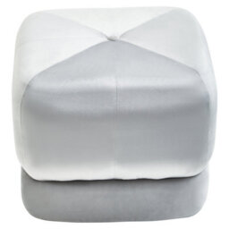 Premier Housewares Interiors By Premier Grey Velvet Stool, Plush Round Velvet Seat On Gold Metal Legs, Compact Ottoman Footstool For Living Room - thumbnail 3