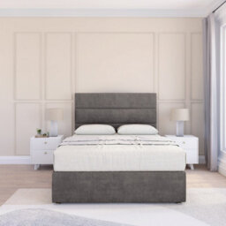 "Sloomy 4Ft Texas Divan Bed Base Slate Naples ,no Drawers & 26"" Struts Headboard - Small Double" - thumbnail 2