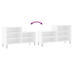 Berkfield Shoe Cabinet White 102X36X60 Cm Engineered Wood - thumbnail 7