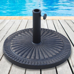 Outsunny 14Kg Garden Parasol Base, Round Resin Sun Umbrella Base, Bronze - thumbnail 1