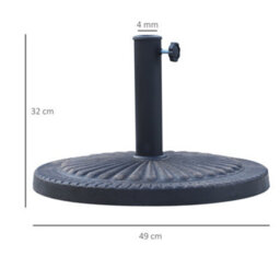Outsunny 14Kg Garden Parasol Base, Round Resin Sun Umbrella Base, Bronze - thumbnail 3
