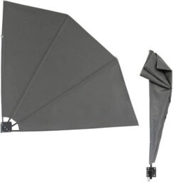 Evre Side Awning 3 Step Collapsible For Terrace Balcony Sun Shade Privacy Blind Fence (140X140Cm, Dark Grey) - thumbnail 1