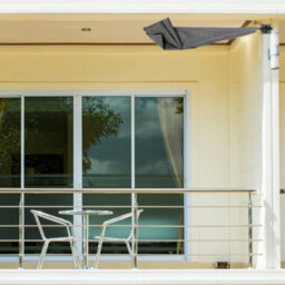 Evre Side Awning 3 Step Collapsible For Terrace Balcony Sun Shade Privacy Blind Fence (140X140Cm, Dark Grey) - thumbnail 2