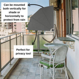 Evre Side Awning 3 Step Collapsible For Terrace Balcony Sun Shade Privacy Blind Fence (140X140Cm, Dark Grey) - thumbnail 5