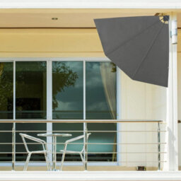 Evre Side Awning 3 Step Collapsible For Terrace Balcony Sun Shade Privacy Blind Fence (140X140Cm, Dark Grey) - thumbnail 3