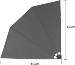 Evre Side Awning 3 Step Collapsible For Terrace Balcony Sun Shade Privacy Blind Fence (140X140Cm, Dark Grey) - thumbnail 7