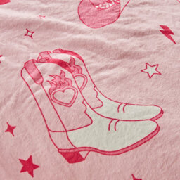 Sassy B Cowgirl Boots Cosy Fleece Oversized Blanket Throw Pink - thumbnail 4