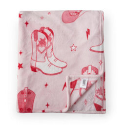 Sassy B Cowgirl Boots Cosy Fleece Oversized Blanket Throw Pink - thumbnail 5