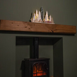 Samuel Alexander 31Cm Battery Operated Light Up Wooden Christmas Tree With Deer And 15 Warm White Leds - thumbnail 4