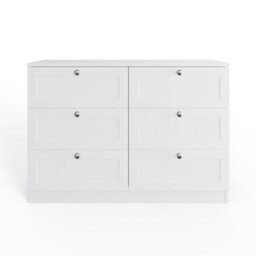 Fwstyle Artus Chest Of Drawers 6 Drawer White Sideboard Deep Storage - thumbnail 4