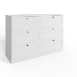Fwstyle Artus Chest Of Drawers 6 Drawer White Sideboard Deep Storage - thumbnail 2