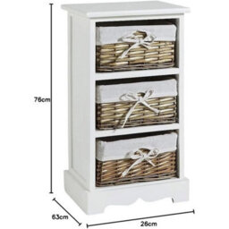 White 6-Drawer Cabinet With Durable Wicker Baskets For Versatile Storage - thumbnail 2