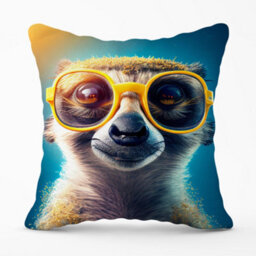Warren Reed Designer Meerkat Splashart Cushions 45Cm X 45Cm - thumbnail 1