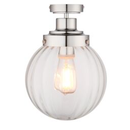 Harbour Studio Regan Gloss Glass & Steel Bathroom Led Bathroom Ceiling Light - thumbnail 3