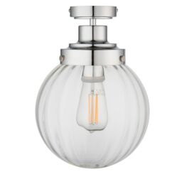 Harbour Studio Regan Gloss Glass & Steel Bathroom Led Bathroom Ceiling Light - thumbnail 2