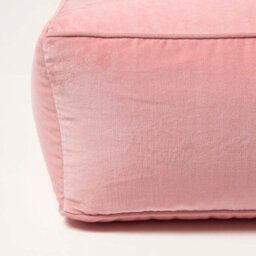 Homescapes Blush Pink Velvet Pouffe Bean Cube - thumbnail 4